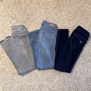3 pair bundle of Justice jeggings. Girls size 10.